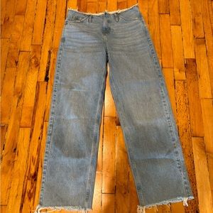 Raw waist and hem jeans